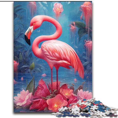 Puzzle für Erwachsene, 1000 Teile, schwierig, Flamingo, bunt, dekomprimierendes intellektuelles Lernspielzeug, Geburtstagsgeschenk, Geschenke, Wandkunst (Größe 26x38cm) von MLADSOEHK