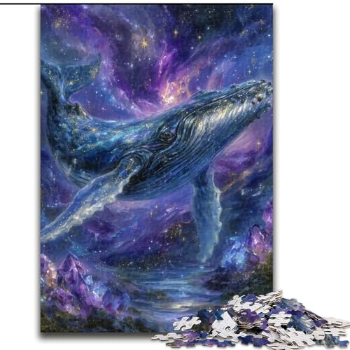 Puzzle für Erwachsene, 1000 Teile, schwierig, geheimnisvoller Wal, Stressabbau, schwierige Herausforderung, Wichtelgeschenke für Kinder ab 14 Jahren (Größe 26x38cm) von MLADSOEHK