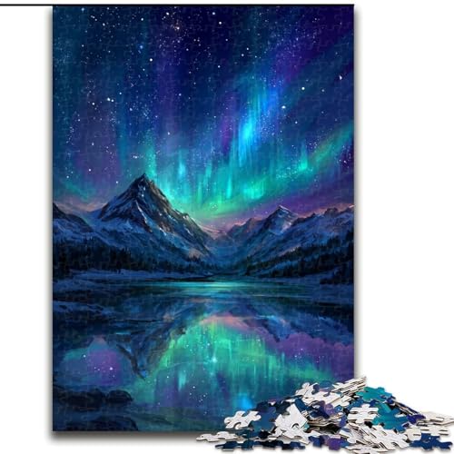 Puzzle für Erwachsene, 1000 Teile, schwierige Aurora, dekomprimierendes intellektuelles Lernspielzeug, Geburtstagsgeschenk, Geschenke, Wandkunst (Größe 50x75cm) von MLADSOEHK