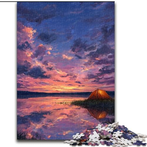 Puzzle für Erwachsene, 1000 Teile, schwierige Sonnenuntergangslandschaft, dekomprimierendes intellektuelles Lernspielzeug, Geburtstagsgeschenk, Geschenke, Wandkunst (Größe 26x38cm) von MLADSOEHK