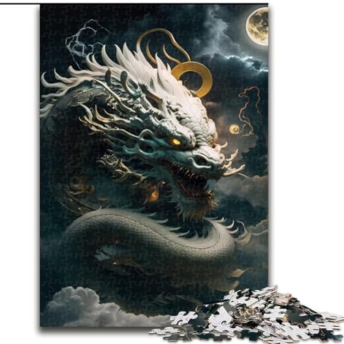 Puzzle für Erwachsene, 1000 Teile, schwieriger Drache, Stressabbau, schwierige Herausforderung, Wichtelgeschenke für Kinder ab 14 Jahren (Größe 26x38cm) von MLADSOEHK
