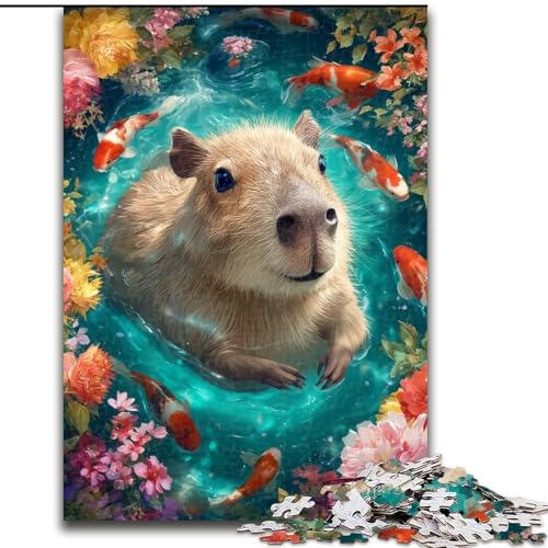 Puzzle für Erwachsene, 1000 Teile, schwieriges Capibara, dekomprimierendes intellektuelles Lernspielzeug, Geburtstagsgeschenk, Geschenke, Wandkunst (Größe 26x38cm) von MLADSOEHK