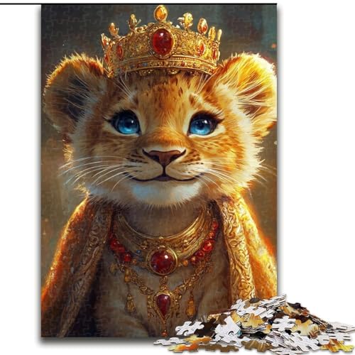 Puzzle für Erwachsene, 1000 Teile, schwieriges Löwenbaby, dekomprimierendes intellektuelles Lernspielzeug, Geburtstagsgeschenk, Geschenke, Wandkunst (Größe 26x38cm) von MLADSOEHK