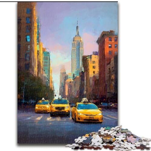 Puzzle für Erwachsene, 1000 Teile, schwieriges New Yorker Stadtbild, entspannendes intellektuelles Lernspielzeug, Geburtstagsgeschenk, Geschenke, Wandkunst (Größe 50x75cm) von MLADSOEHK