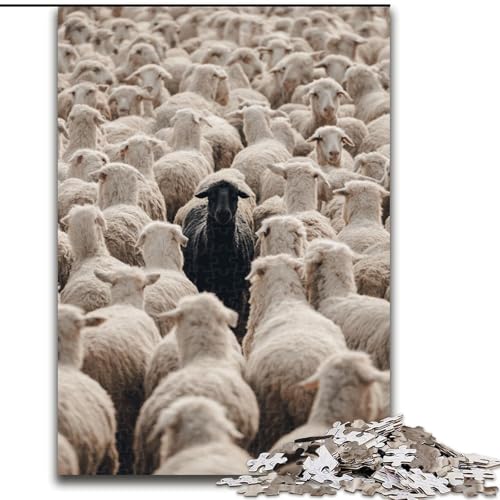 Puzzle für Erwachsene, 1000 Teile, schwieriges Schaf, dekomprimierendes intellektuelles Lernspielzeug, Geburtstagsgeschenk, Geschenke, Wandkunst (Größe 50x75cm) von MLADSOEHK