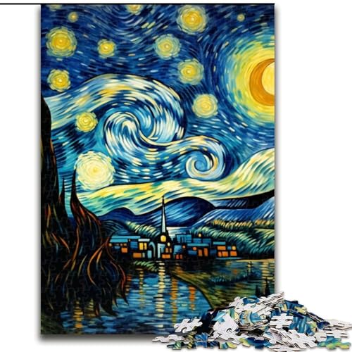 Puzzle für Erwachsene, 1000 Teile, schwieriges Sternenhimmelschloss, Stressabbau, schwierige Herausforderung, Wichtelgeschenke für Kinder ab 14 Jahren (Größe 50x75cm) von MLADSOEHK