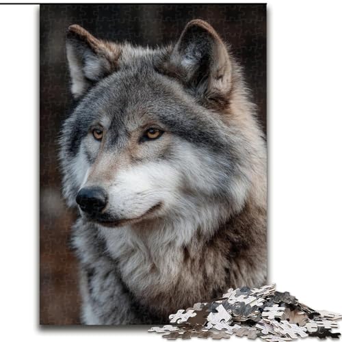 Puzzle für Erwachsene, 1000 Teile, schwieriges Tier, Wolf, Dekomprimierendes intellektuelles Lernspielzeug, Geburtstagsgeschenk, Geschenke, Wandkunst (Größe 26x38cm) von MLADSOEHK