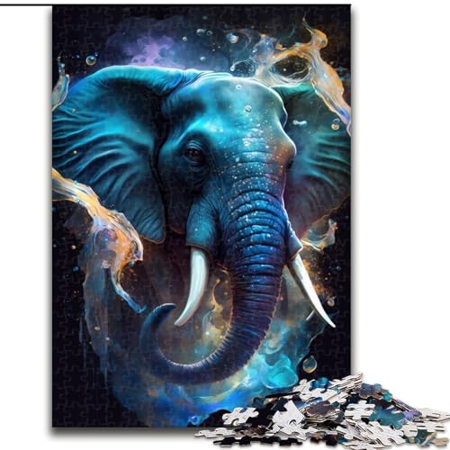 Puzzle für Erwachsene, 1000 Teile, süßer Elefant, für Kinder ab 14 Jahren, Lernspiel, Herausforderung, Spielzeug, Geschenk zum Geburtstag (Größe 26x38cm) von MLADSOEHK
