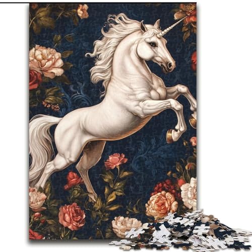 Puzzle für Erwachsene, 1000 Teile, weißes Einhorn, für Kinder ab 14 Jahren, Lernspiel, Herausforderung, Spielzeug, Geschenk zum Geburtstag (Größe 26x38cm) von MLADSOEHK