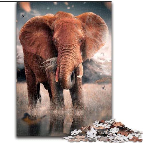 Puzzle für Erwachsene, 1000 Teile „Der einsame Elefant“, pädagogisches Denkspiel, künstlerische Heim- und Bürodekoration, ab 14 Jahren (Größe: 50x75cm) von MLADSOEHK