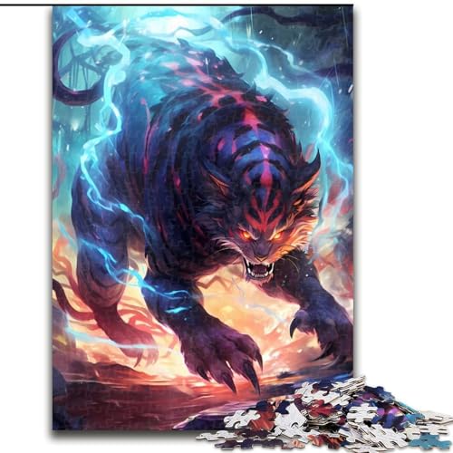 Puzzle für Erwachsene, 1000-teiliges, kraftvolles Blitztiger-Puzzle, pädagogisches Denkspiel, künstlerische Heim- und Bürodekoration, ab 14 Jahren (Größe: 50x75cm) von MLADSOEHK