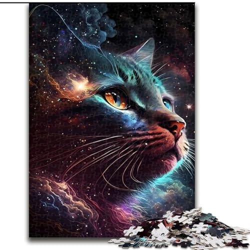 Puzzle für Erwachsene, 1000-teiliges „Meowt of This World“-Puzzle, pädagogisches Denkspiel, künstlerische Heim- und Bürodekoration, ab 14 Jahren (Größe: 26x38cm) von MLADSOEHK