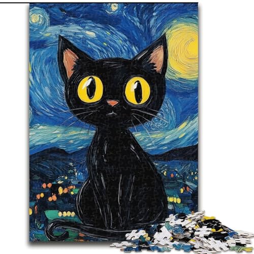 Puzzle für Erwachsene, 1000-teiliges Eulen-Nachthimmel-Puzzle, pädagogisches Denkspiel, künstlerische Heim- und Bürodekoration, ab 14 Jahren (Größe: 50x75cm) von MLADSOEHK