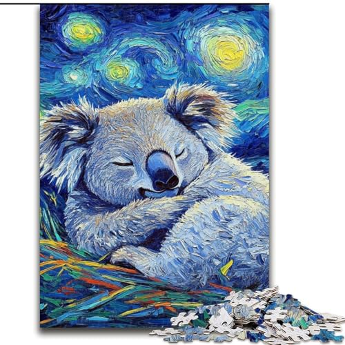 Puzzle für Erwachsene, 1000-teiliges Faultier-Nachthimmel-Puzzle, pädagogisches Denkspiel, künstlerische Heim- und Bürodekoration, ab 14 Jahren (Größe: 26x38cm) von MLADSOEHK