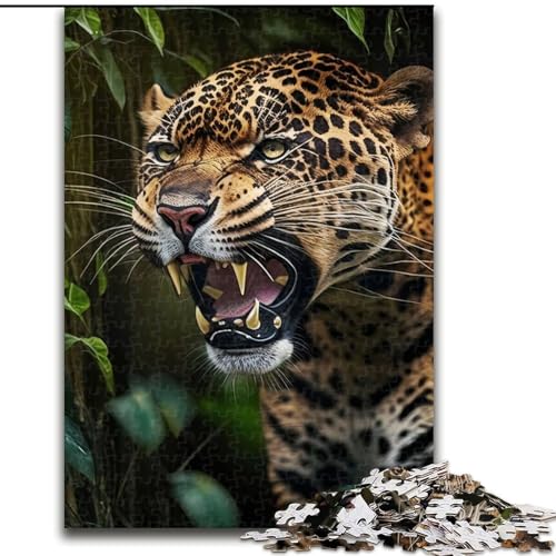 Puzzle für Erwachsene, 1000-teiliges Jaguar-Puzzle, pädagogisches Denkspiel, künstlerische Heim- und Bürodekoration, ab 14 Jahren (Größe: 26x38cm) von MLADSOEHK
