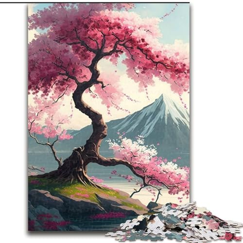 Puzzle für Erwachsene, 1000-teiliges Japanisches Kirschblüten-Puzzle, pädagogisches Denkspiel, künstlerische Heim- und Bürodekoration, ab 14 Jahren (Größe: 50x75cm) von MLADSOEHK