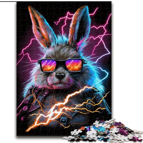 Puzzle für Erwachsene, 1000-teiliges Lightning Bunny-Puzzle, pädagogisches Denkspiel, künstlerische Heim- und Bürodekoration, ab 14 Jahren (Größe: 26x38cm) von MLADSOEHK