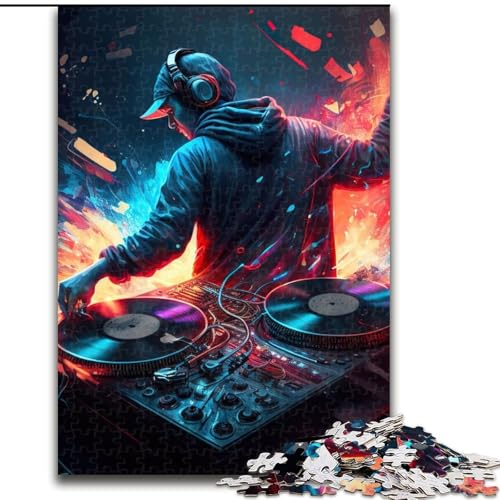 Puzzle für Erwachsene, 1000-teiliges Neon-DJ-Puzzle, pädagogisches Denkspiel, künstlerische Heim- und Bürodekoration, ab 14 Jahren (Größe: 26x38cm) von MLADSOEHK