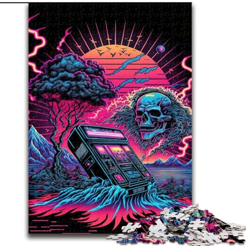 Puzzle für Erwachsene, 1000-teiliges Neon-Landschaftspuzzle, pädagogisches Denkspiel, künstlerische Heim- und Bürodekoration, ab 14 Jahren (Größe: 26x38cm) von MLADSOEHK