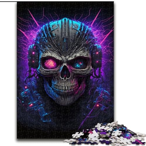 Puzzle für Erwachsene, 1000-teiliges Punk-Totenkopf-Puzzle, pädagogisches Denkspiel, künstlerische Heim- und Bürodekoration, ab 14 Jahren (Größe: 26x38cm) von MLADSOEHK