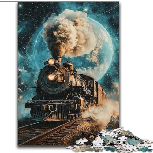 Puzzle für Erwachsene, 1000-teiliges Puzzle, Galaxiezug, Spielzeug, Lernspiele, Stressabbau, einzigartige Heimdekoration und Geschenke (Größe 26x38cm) von MLADSOEHK