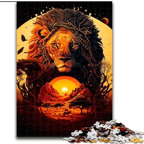Puzzle für Erwachsene, 1000-teiliges Puzzle „König der Löwen des Dschungels“, pädagogisches Denkspiel, künstlerische Heim- und Bürodekoration, ab 14 Jahren (Größe: 26x38cm) von MLADSOEHK