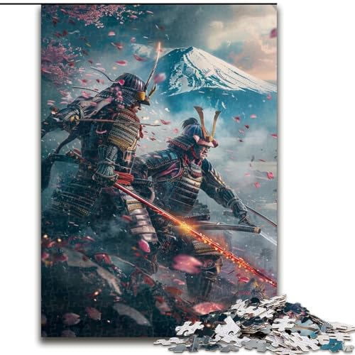 Puzzle für Erwachsene, 1000-teiliges Puzzle Ninja am Fuße des Mount Fuji, Spielzeug, Lernspiele, Stressabbau, einzigartige Heimdekoration und Geschenke (Größe 50x75cm) von MLADSOEHK