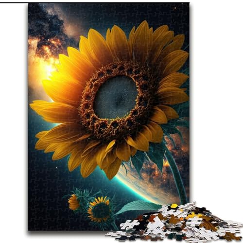 Puzzle für Erwachsene, 1000-teiliges Universum-Sonnenblumen-Puzzle, pädagogisches Denkspiel, künstlerische Heim- und Bürodekoration, ab 14 Jahren (Größe: 26x38cm) von MLADSOEHK