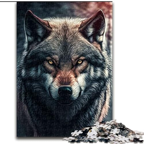 Puzzle für Erwachsene, 1000-teiliges Wolf-Puzzle, pädagogisches Denkspiel, künstlerische Heim- und Bürodekoration, ab 14 Jahren (Größe: 50x75cm) von MLADSOEHK