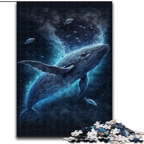 Puzzle für Erwachsene, 1000-teiliges leuchtendes Wal-Puzzle, pädagogisches Denkspiel, künstlerische Heim- und Bürodekoration, ab 14 Jahren (Größe: 26x38cm) von MLADSOEHK