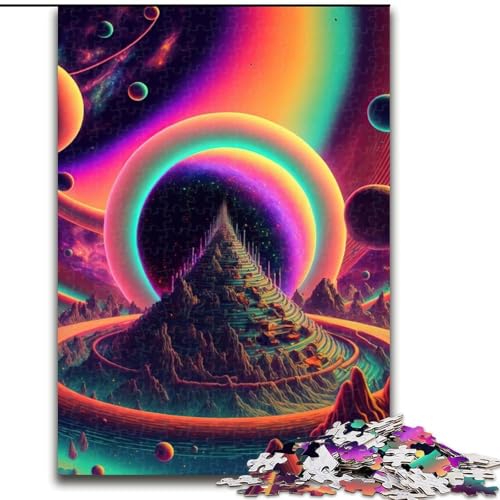 Puzzle für Erwachsene, 1000-teiliges psychedelisches Puzzle, pädagogisches Denkspiel, künstlerische Heim- und Bürodekoration, ab 14 Jahren (Größe: 50x75cm) von MLADSOEHK