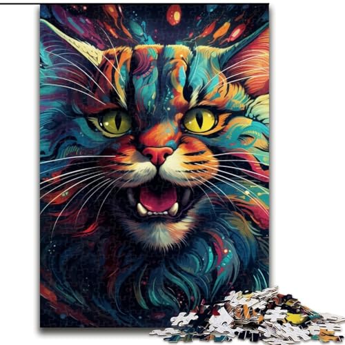Puzzle für Erwachsene,1000 Teile,farbenfrohe Kunst,psychedelische Katze aus Holz,Entspannung und Herausforderung,farbenfrohe Kunst zur Heimdekoration, Freunde,Geburtstagsparty Puzzle für Erwachsene,1000 Teile,farbenfrohe Kunst,psychedelische Katze aus Holz,Entspannung und Herausforderung,farbenfrohe Kunst zur Heimdekoration, Freunde,Geburtstagsparty von MLADSOEHK