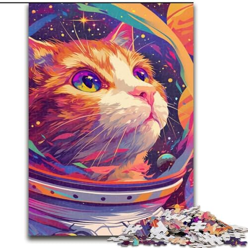 Puzzle für Erwachsene und Jugendliche, 1000 Teile, Astronautenkatze, Lernspielzeug, ganze Familie (Größe 50x75cm) von MLADSOEHK