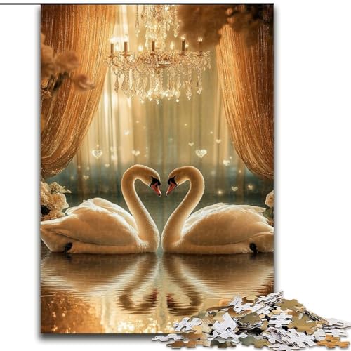 Puzzle für Erwachsene und Jugendliche, Schwanenpaar, Spielspielzeug, jedes Teil ist einzigartig – anspruchsvolles Familienspiel für Kinder ab 14 Jahren (Größe 50x75cm) von MLADSOEHK