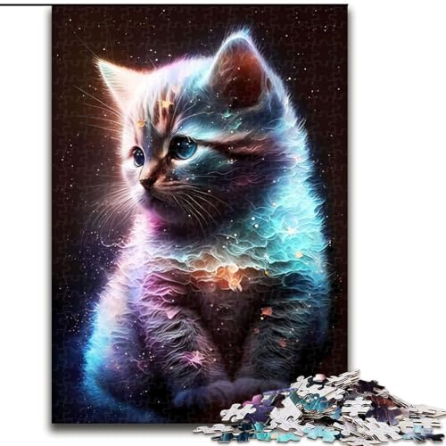 Puzzle für Erwachsene und Teenager, süßes Nebelkätzchen, Stressabbau, schwierige Herausforderung, Heimdekorationsspielzeug (Größe 50x75cm) von MLADSOEHK