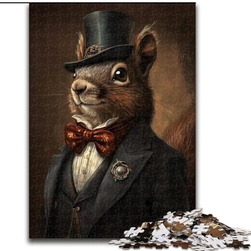 Puzzle für Teenager, 1000 Puzzles, Anzug Eichhörnchen, Spiele, Spielzeug, Geschenk, einzigartige Geburtstags- und Geschenkideen für Kinder ab 14 Jahren (Größe 26x38cm) von MLADSOEHK