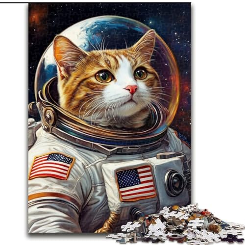 Puzzle für Teenager, 1000 Puzzles, Astronautenkatze, Spiele, Spielzeug, Geschenk, einzigartige Geburtstags- und Geschenkideen für Kinder ab 14 Jahren (Größe 50x75cm) von MLADSOEHK