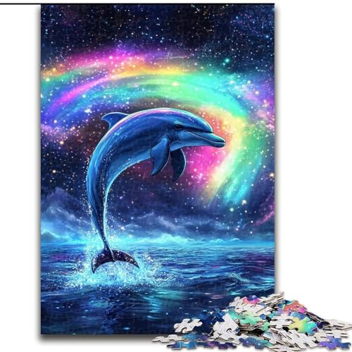 Puzzle für Teenager, 1000 Puzzles, Aurora-Delfin, Spiele, Spielzeug, Geschenk, einzigartige Geburtstags- und Geschenkideen für Kinder ab 14 Jahren (Größe 26x38cm) von MLADSOEHK