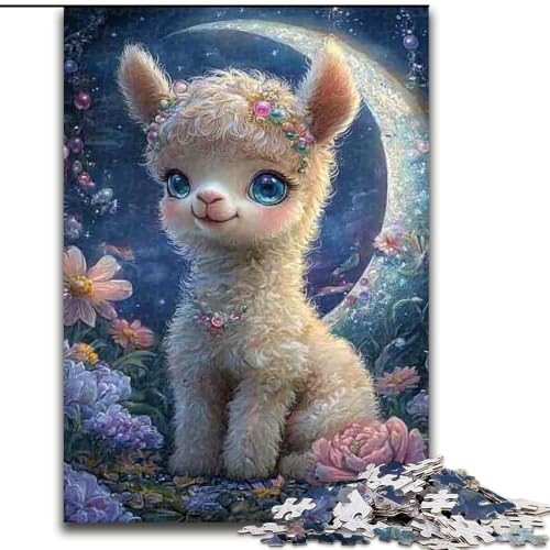 Puzzle für Teenager, 1000 Puzzles, Blumen-Alpaka, Spiele, Spielzeug, Geschenk, einzigartige Geburtstags- und Geschenkideen für Kinder ab 14 Jahren (Größe 26x38cm) von MLADSOEHK
