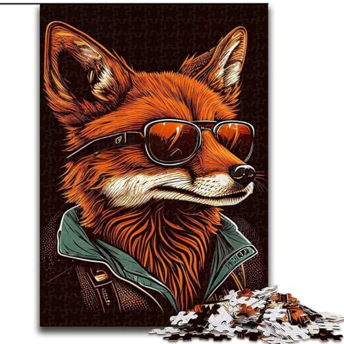 Puzzle für Teenager, 1000 Puzzles, Der Fuchs im Vintage-Stil, Lernspielzeug, einzigartige Geburtstags- und Geschenkideen für Kinder ab 14 Jahren (Größe 26x38cm) von MLADSOEHK