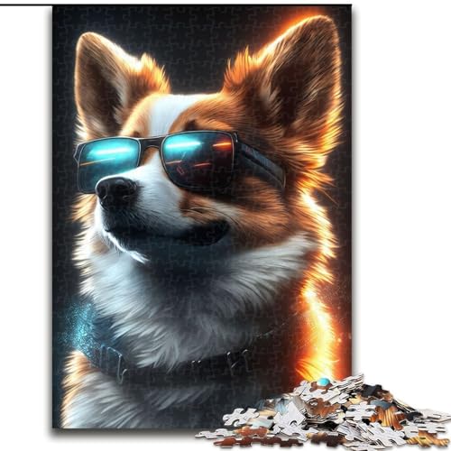 Puzzle für Teenager, 1000 Puzzles, Der Styler Corgi-Hund, Lernspielzeug, einzigartige Geburtstags- und Geschenkideen für Kinder ab 14 Jahren (Größe 26x38cm) von MLADSOEHK