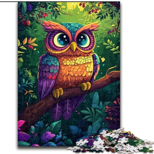 Puzzle für Teenager, 1000 Puzzles, Eule, Lernspielzeug, einzigartige Geburtstags- und Geschenkideen für Kinder ab 14 Jahren (Größe 26x38cm) von MLADSOEHK