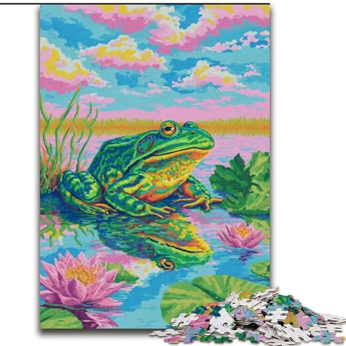 Puzzle für Teenager, 1000 Puzzles, Frosch, Lernspielzeug, einzigartige Geburtstags- und Geschenkideen für Kinder ab 14 Jahren (Größe 50x75cm) von MLADSOEHK