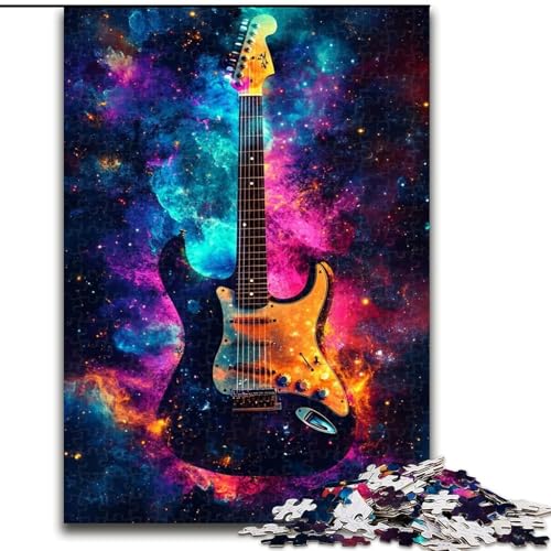 Puzzle für Teenager, 1000 Puzzles, Galaxie-Gitarre, Spiele, Spielzeug, Geschenk, einzigartige Geburtstags- und Geschenkideen für Kinder ab 14 Jahren (Größe 26x38cm) von MLADSOEHK