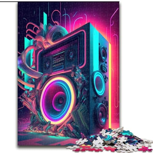 Puzzle für Teenager, 1000 Puzzles, Live-Musik, Neon, Spiele, Spielzeug, Geschenk, einzigartige Geburtstags- und Geschenkideen für Kinder ab 14 Jahren (Größe 26x38cm) von MLADSOEHK