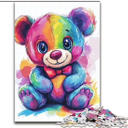 Puzzle für Teenager, 1000 Puzzles, Teddybär, Lernspielzeug, einzigartige Geburtstags- und Geschenkideen für Kinder ab 14 Jahren (Größe 26x38cm) von MLADSOEHK