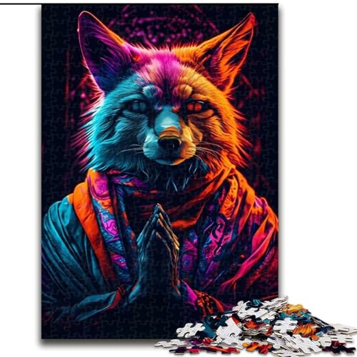 Puzzle für Teenager, 1000 Puzzles, erstaunlicher bunter Wolf, Lernspielzeug, einzigartige Geburtstags- und Geschenkideen für Kinder ab 14 Jahren (Größe 50x75cm) von MLADSOEHK