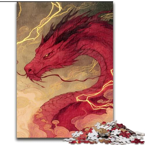Puzzle für Teenager, 1000 Puzzles, geheimnisvoller Drache, Spiele, Spielzeug, Geschenk, einzigartige Geburtstags- und Geschenkideen für Kinder ab 14 Jahren (Größe 50x75cm) von MLADSOEHK