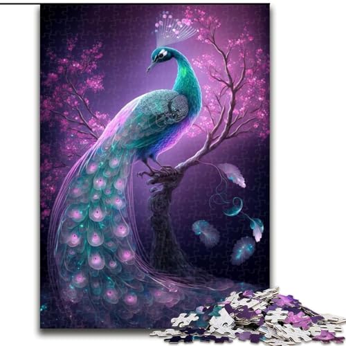 Puzzle für Teenager, 1000 Puzzles, prächtiger Pfau, Lernspielzeug, einzigartige Geburtstags- und Geschenkideen für Kinder ab 14 Jahren (Größe 50x75cm) von MLADSOEHK
