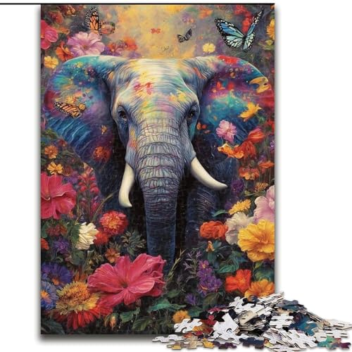 Puzzle für Teenager, 1000 Puzzles mit Blumen und Elefanten, Lernspielzeug, einzigartige Geburtstags- und Geschenkideen für Kinder ab 14 Jahren (Größe 50x75cm) von MLADSOEHK